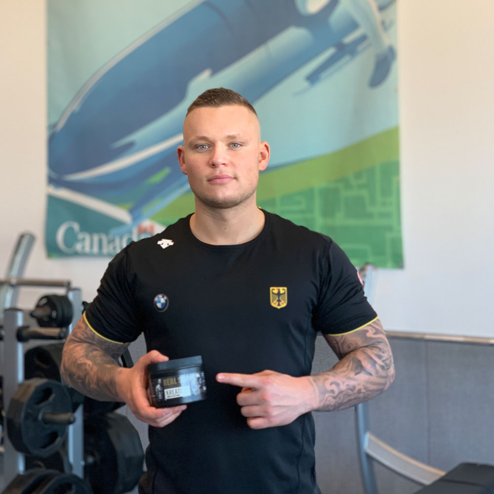 Bobsportler Philipp Wobeto mit RealSupps Kreatin Plus